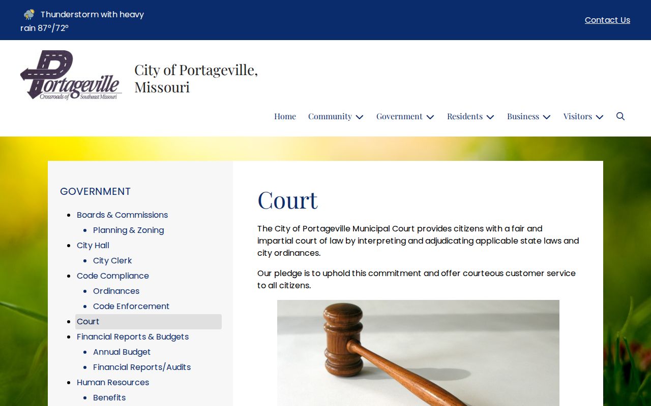 Official Portageville Municipal Court webpage