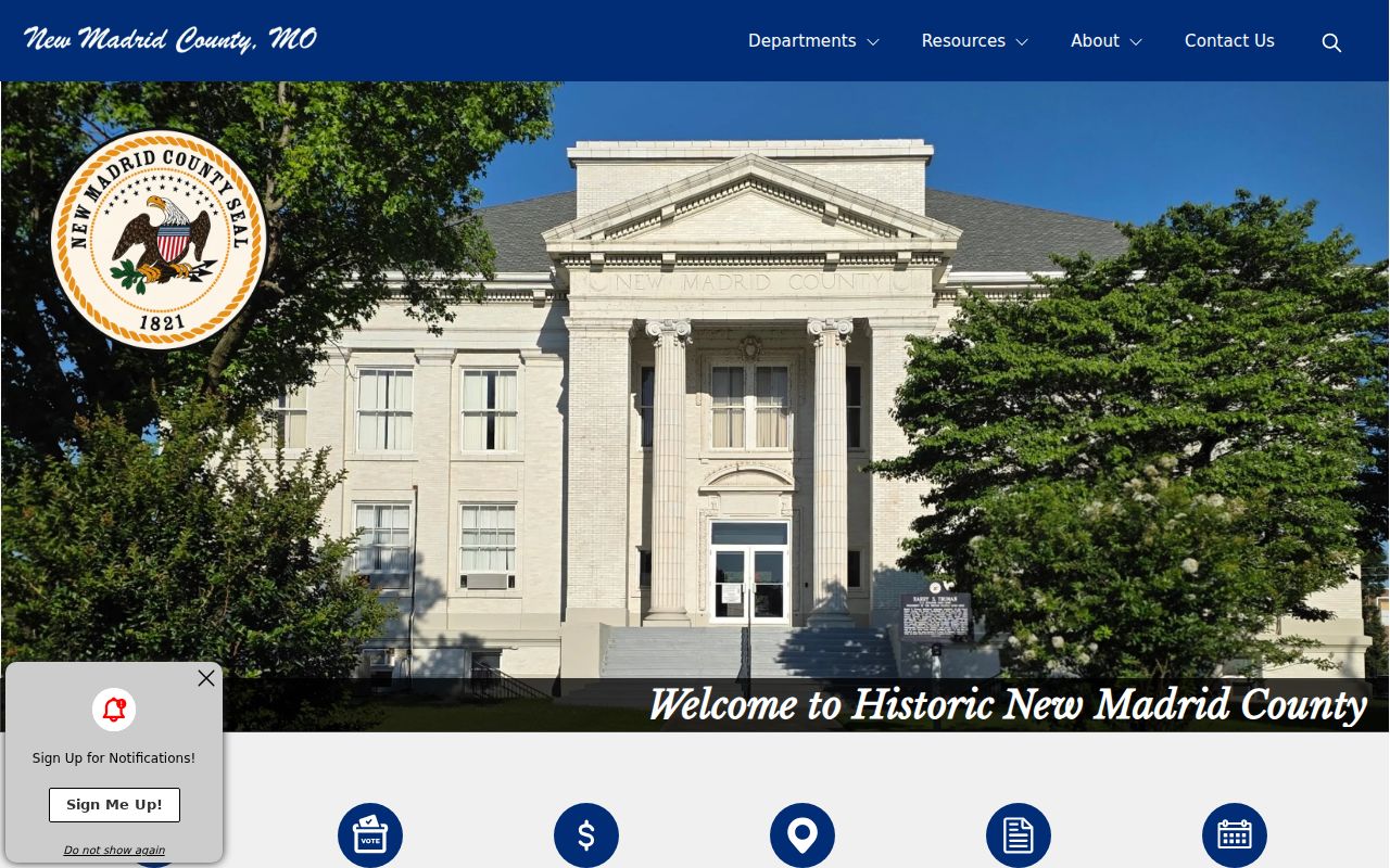 Official New Madrid County courthouse and government webpage